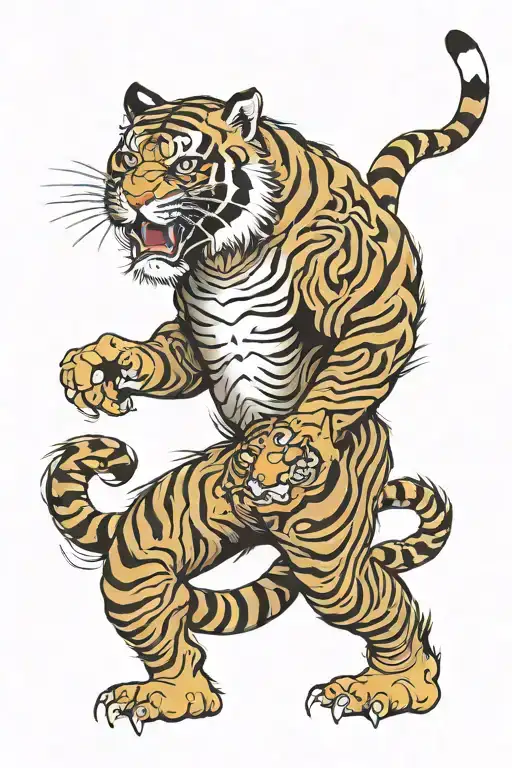 Japanese Tiger full body tattoo design idea