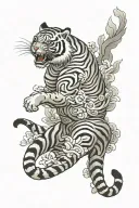 Japanese Tiger full body tattoo design idea