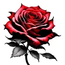 Red Rose with Infinity Symbol tattoo design idea