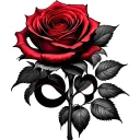 Red Rose with Infinity Symbol tattoo design idea