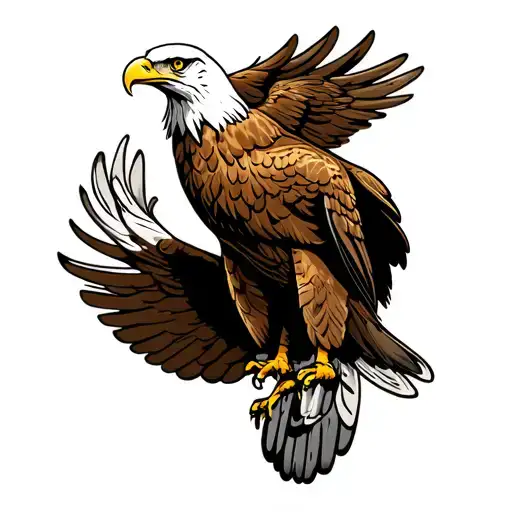 eagle perched tattoo design idea