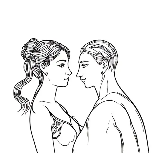 Virgo and aquarius daughter and father tattoo design idea
