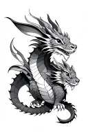 I want the dragon with rabbit to look Irezumi, black and white, high resolution, wrapped around the arm. tattoo design idea