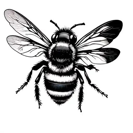 edgy bumble bee flying tattoo design idea