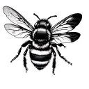 edgy bumble bee flying tattoo design idea