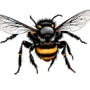 edgy bumble bee flying tattoo design idea