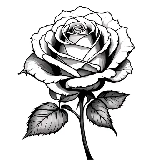 rose with Kayla through the stem  tattoo design idea