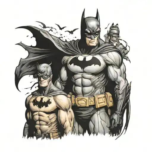 batman and jojer tattoo design idea