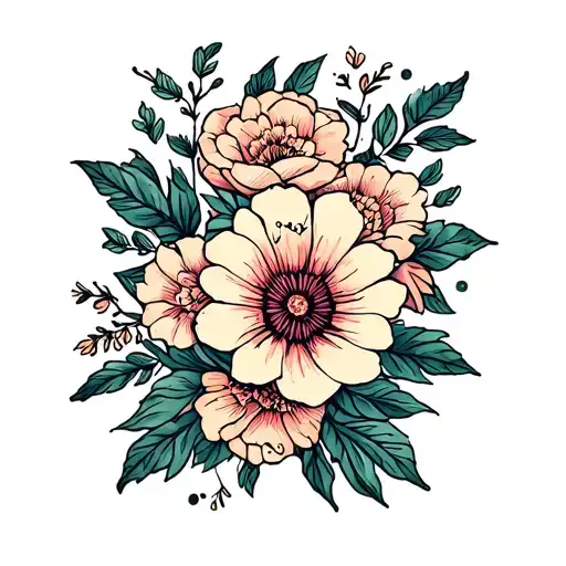 bicep sleeve floral line arm wrap tattoo design idea