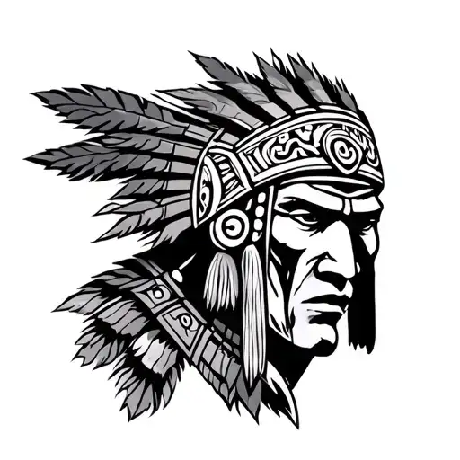 warrior inca tumu tattoo design idea