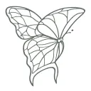 butterfly that is half snake and half butterfly wing tattoo design idea