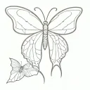 butterfly that is half snake and half butterfly wing tattoo design idea