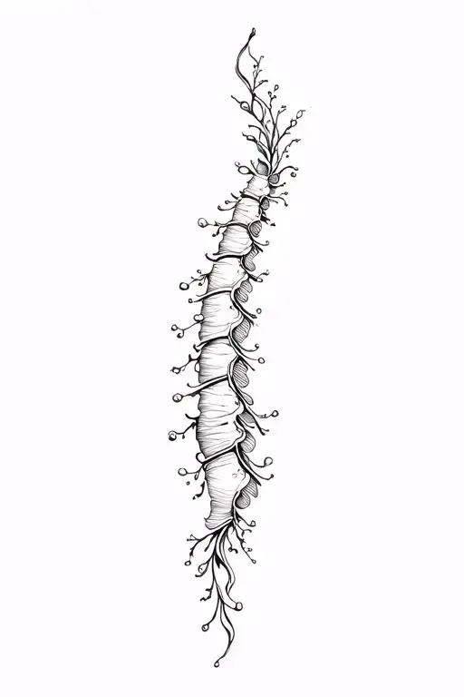 dainty ocean themed spine tattoo design tattoo design idea