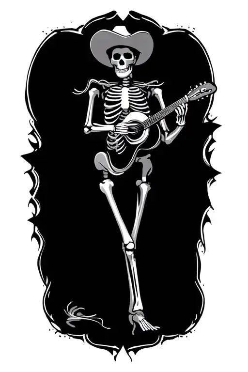 mariachi skeleton tattoo design idea