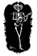 mariachi skeleton tattoo design idea