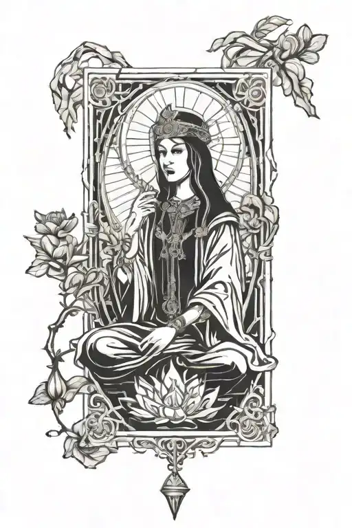 high priestess tarot tattoo design idea