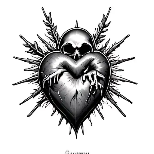 Grim Reaper Sacred Heart tattoo design idea