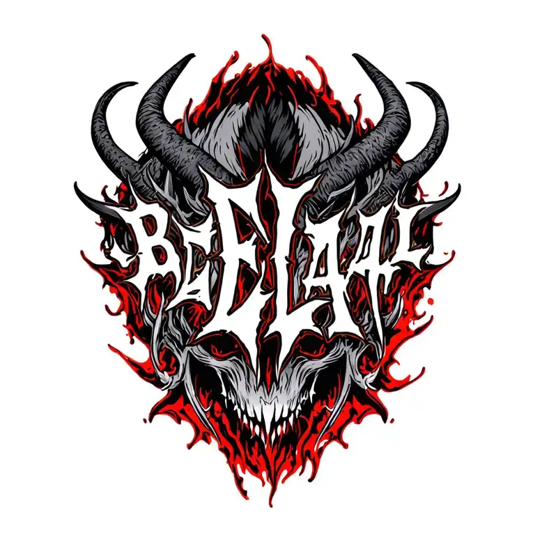 "B E L I A L" BELIAL DEMON tattoo design idea