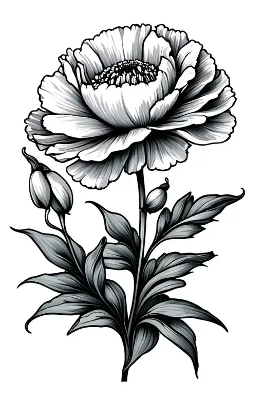 carnation, snowdrop flower tattoo tattoo design idea