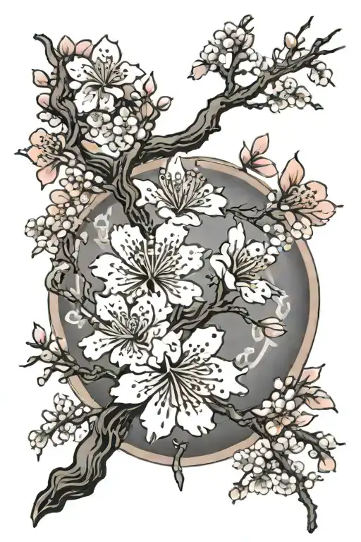 cherry blossom tree  tattoo design idea