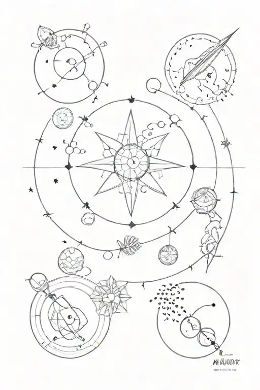 astrology and biology inspired tattoo featuring tattoo design idea