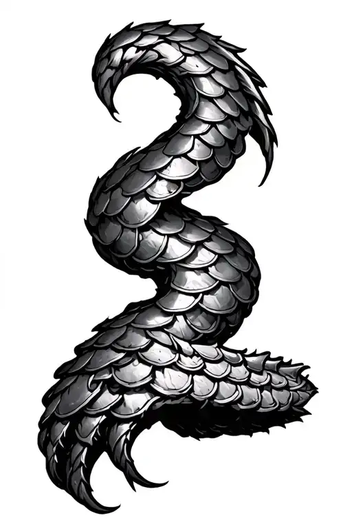 Debt of the scales tattoo that comes out of the skin and this ends with steel scales that cover the skin tattoo design idea
