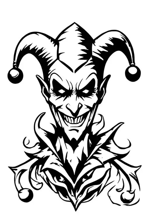 evil jester tattoo design idea