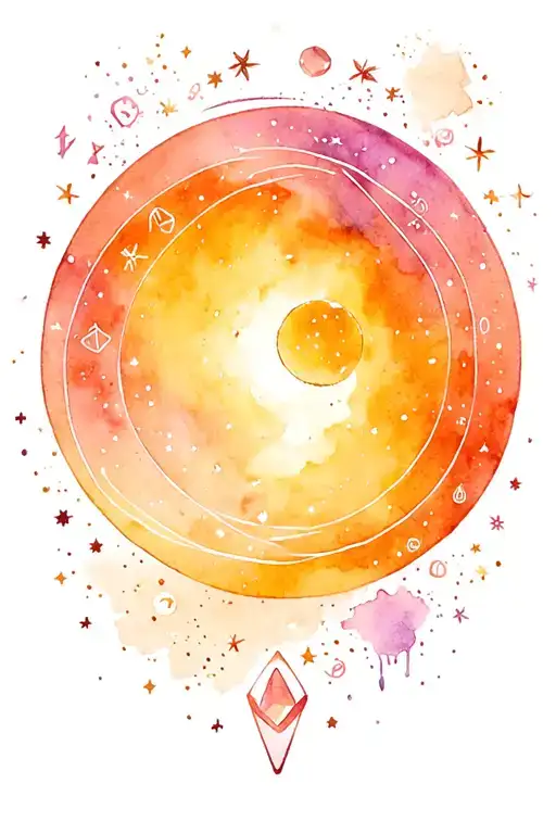 space with virgo and cancer zodiac sign and july and september birth stone colours tattoo design idea