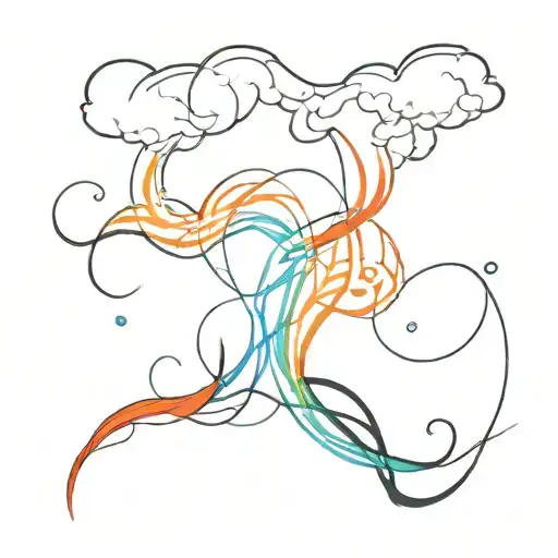 ! with colorful smoke behind it  tattoo design idea