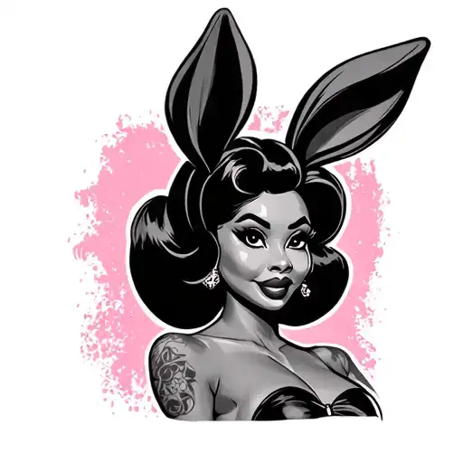 African american Jessica Rabbit with puff ball hair  tattoo design idea