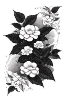Cloud Japanese Leafs tattoo design idea