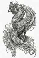 Persian simurgh dog full figure tattoo design idea