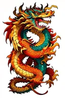 dragon wrapped around arm sleeve tattoo design idea