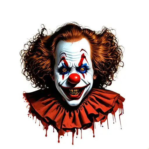 horror clown scary looking tattoo design idea