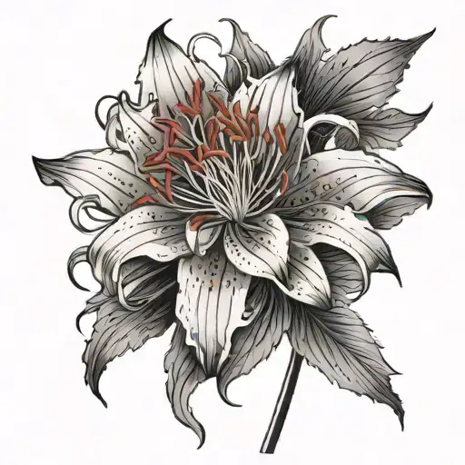 Red Spider Lily tattoo design idea
