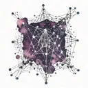 Sagittarius constellation made only from stars. connect the constellation with spider web using a different color tattoo design idea