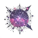 Sagittarius constellation made only from stars. connect the constellation with spider web using a different color tattoo design idea