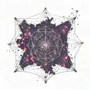 Sagittarius constellation made only from stars. connect the constellation with spider web using a different color tattoo design idea