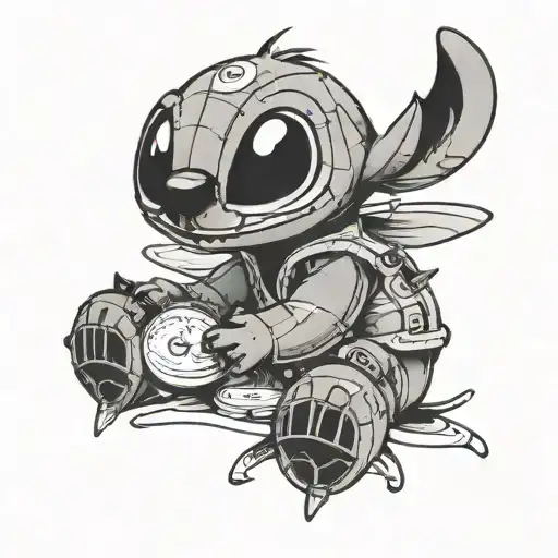 stitch inspiring quote written tattoo design idea