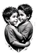 dad two sons tattoo design idea