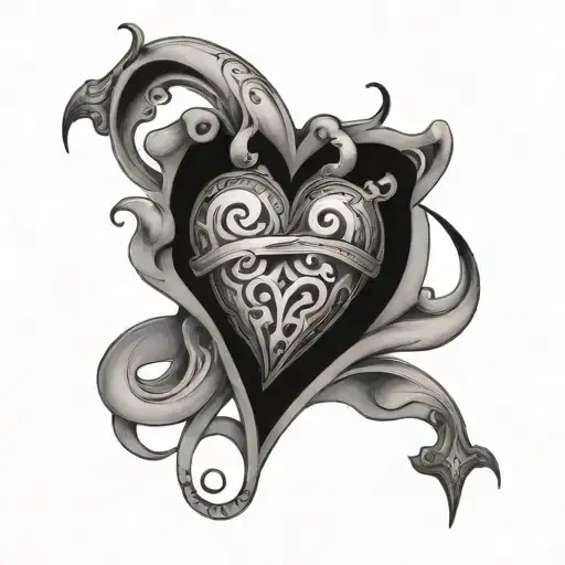 heart written alice tattoo design idea