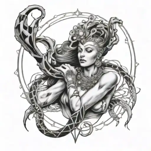Cancer Goddess tattoo design idea