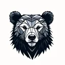 simple geometric bear head tattoo design idea