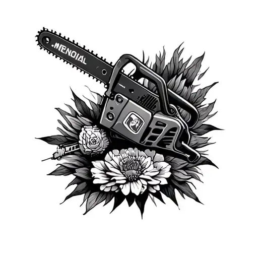 Chainsaw memorial tattoo design idea
