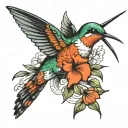 humming-bird tattoo design idea
