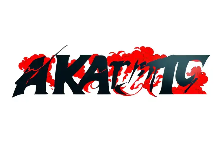 akatsuki red clouds tattoo design idea