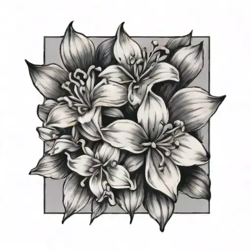 lilac flowers tattoo design idea