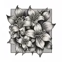 lilac flowers tattoo design idea