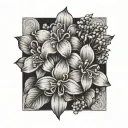 lilac flowers tattoo design idea