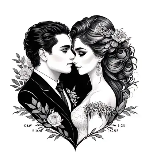 couple matching married 25 years eternal connection tattoo design idea